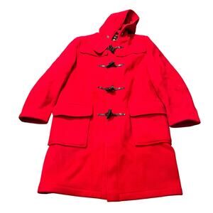 Original‎ Gloverall Duffle Coat Red Wool Overcoat Womens US 10 UK 12 Toggle